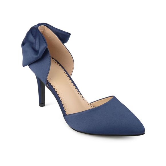 JOURNEE COLLECTION Shoes - JOURNEE COLLECTION Womens Navy 1/2" Platform Tanzi Toe Stiletto Slip On Pumps 10